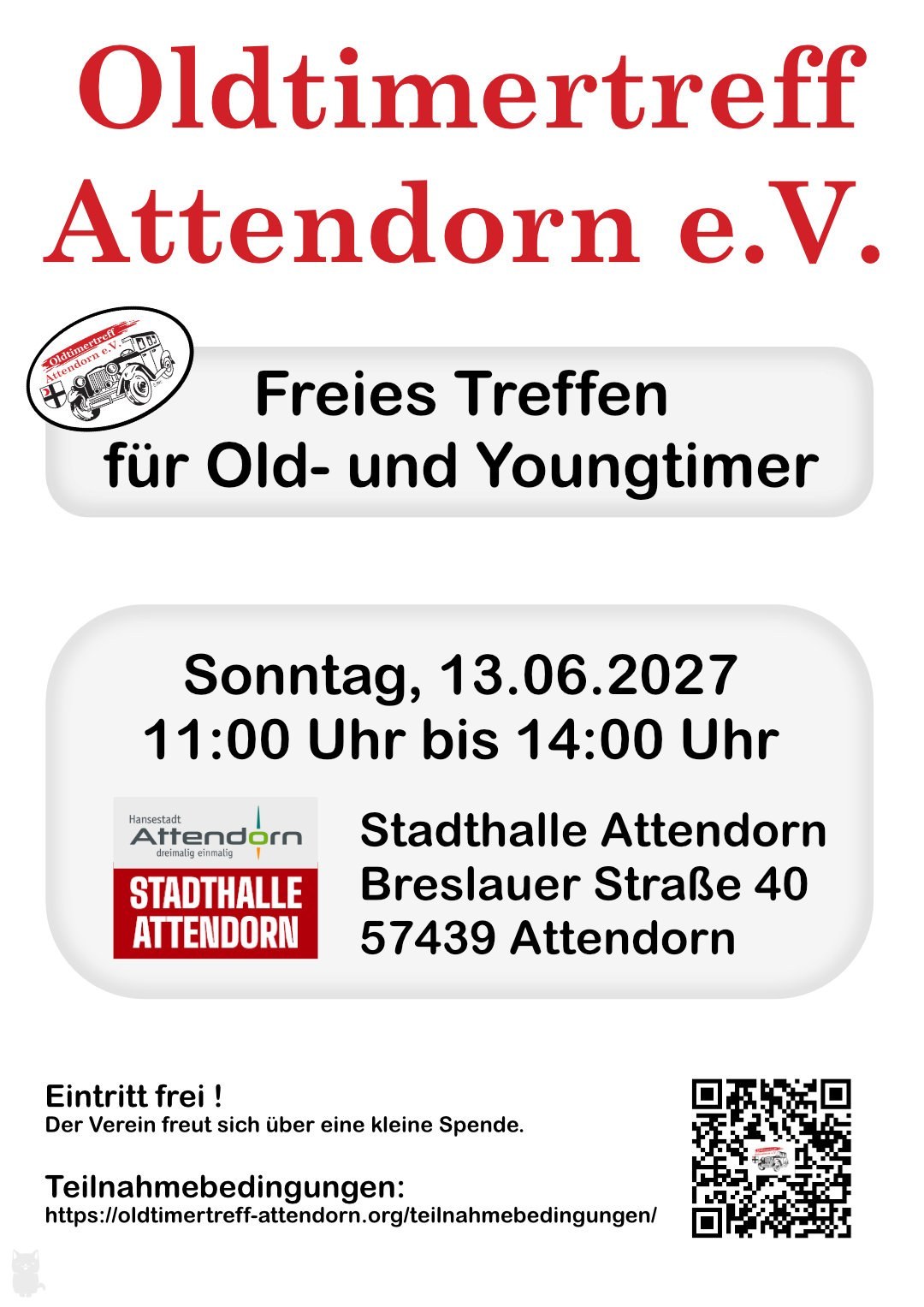 Titelbild: 2. Old- und Youngtimertreff 2027 – Stadthalle Attendorn
