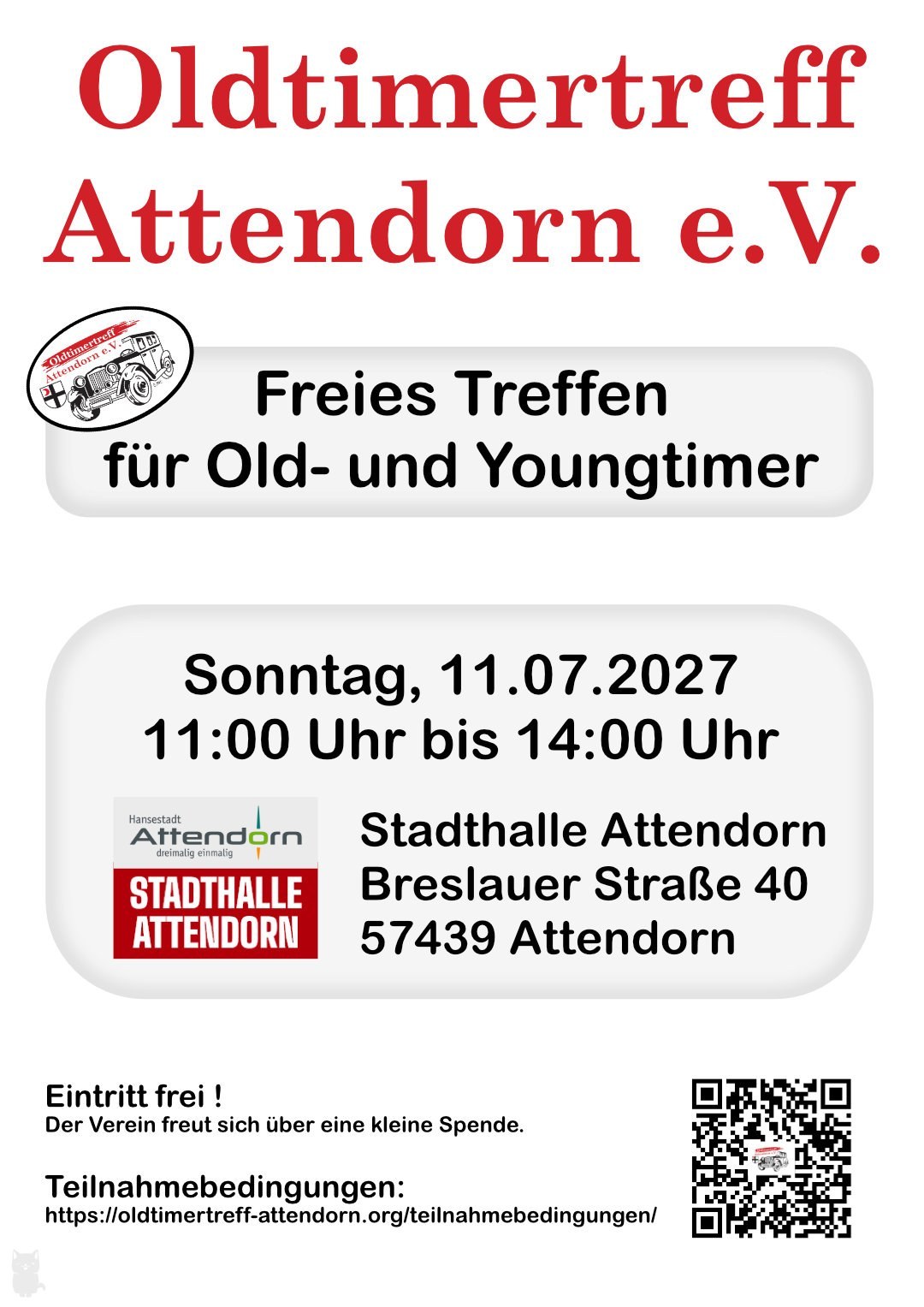 Titelbild: 3. Old- und Youngtimertreff 2027 – Stadthalle Attendorn