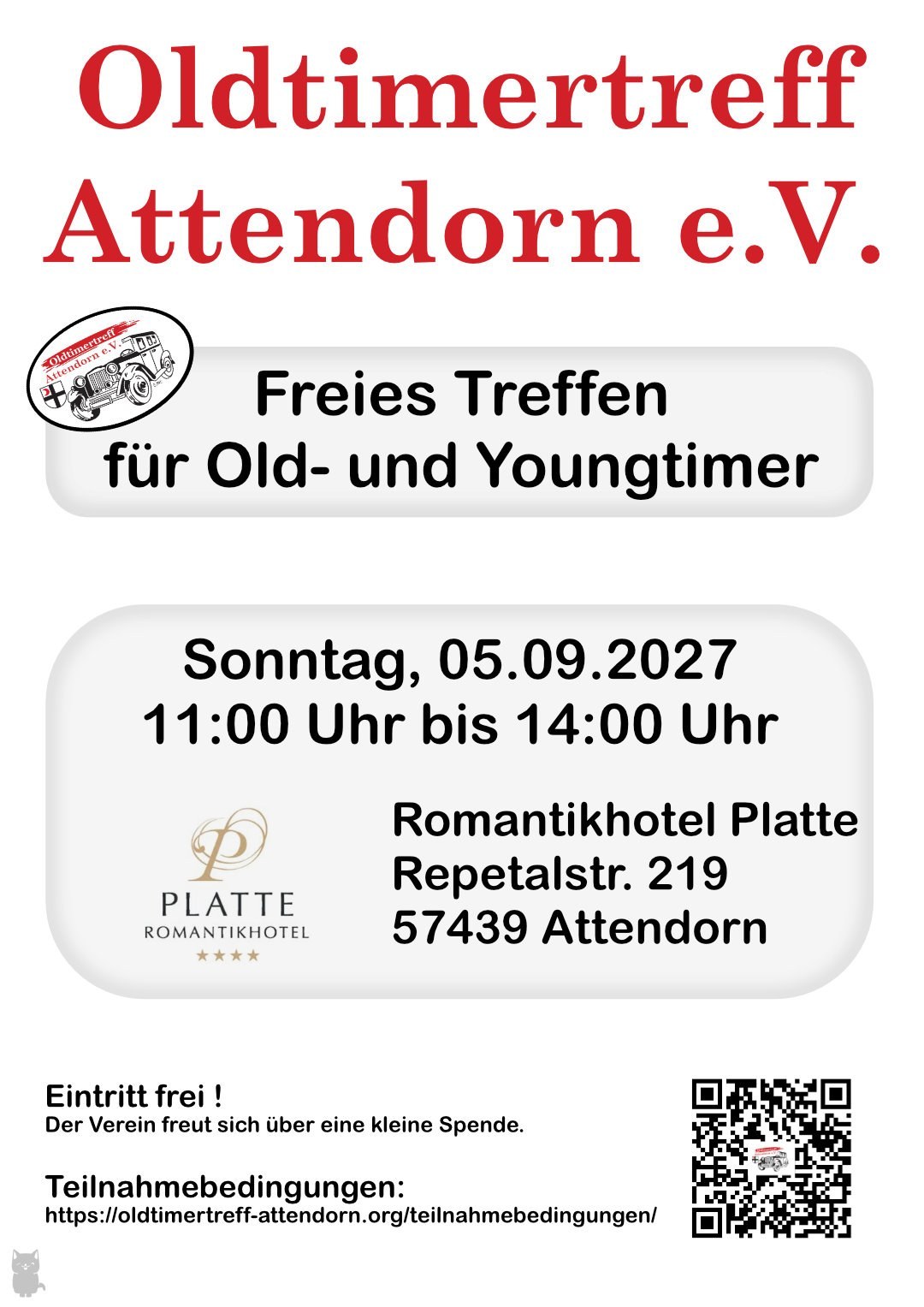 Titelbild: 5. Old- und Youngtimertreff 2027 – Romantikhotel Platte